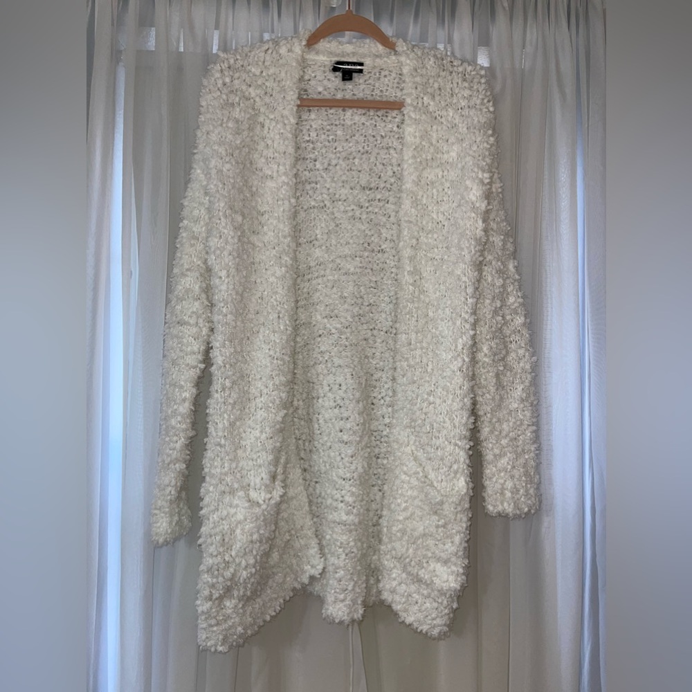 White Fuzzy Cardigan